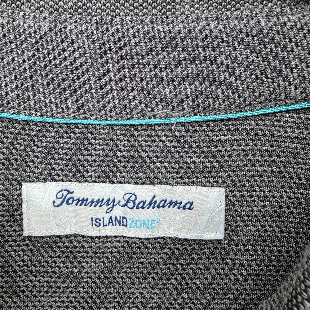 Tommy Bahama Polo Shirt Mens XL Gray Island Zone Moisture Wicking Breathable
